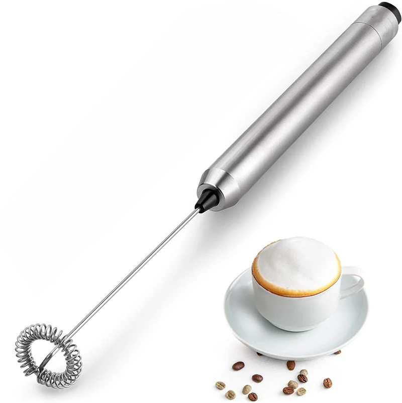 Stainless steel electric egg beater, semi-automatic hand-held milk bubbler, rotary milk beater, coffee milk bubbler