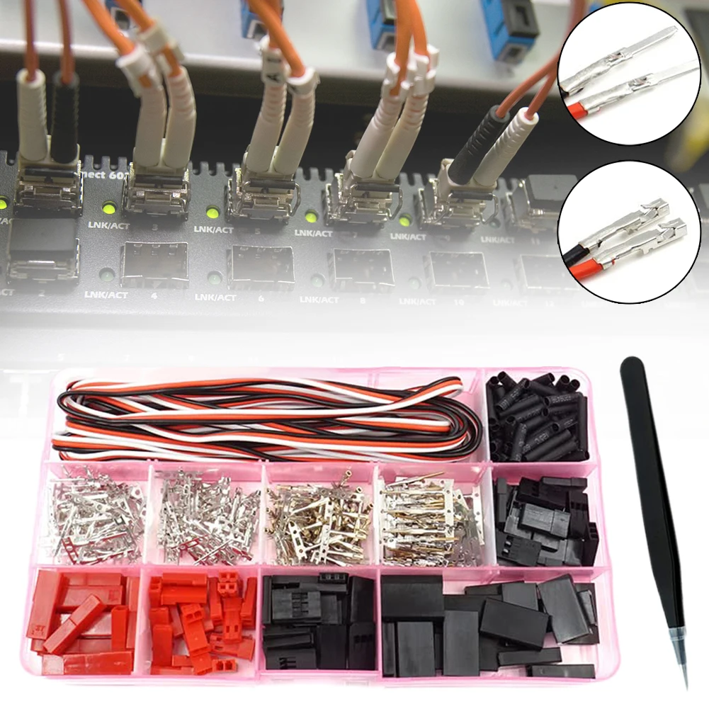 ビジネス産業用コネクタキット ケーブルコネクタ ピンセット 40セット ケーブルキット 互換性のあるコネクタ メス圧着ピン
