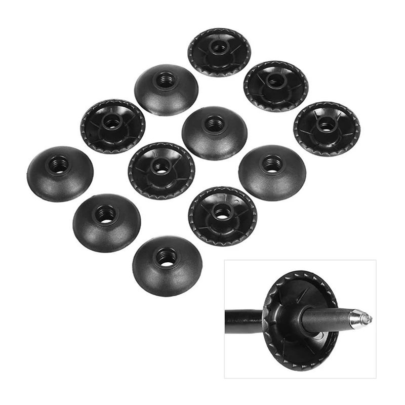 MAKE-12Pcs pointes rondes de paniers de bâton de marche de randonnée, accessoire de pointes de remplacement de canne de bâton de marche de bâton de Trekking