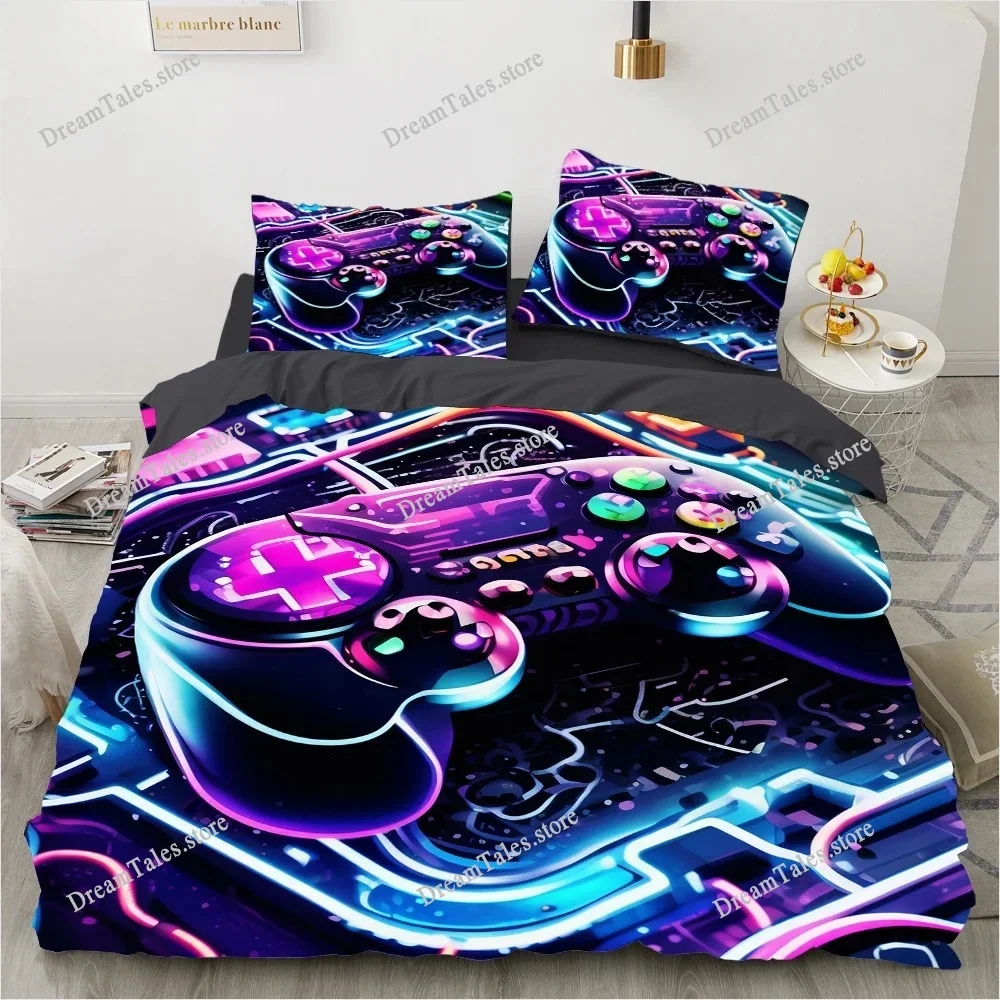 Nenon Game Joystick Bedding Set Retro Gamer ComforterQuilt Cover Set Digital Duvet Cover Set Black Gamepad Gaming Luxury Gift741