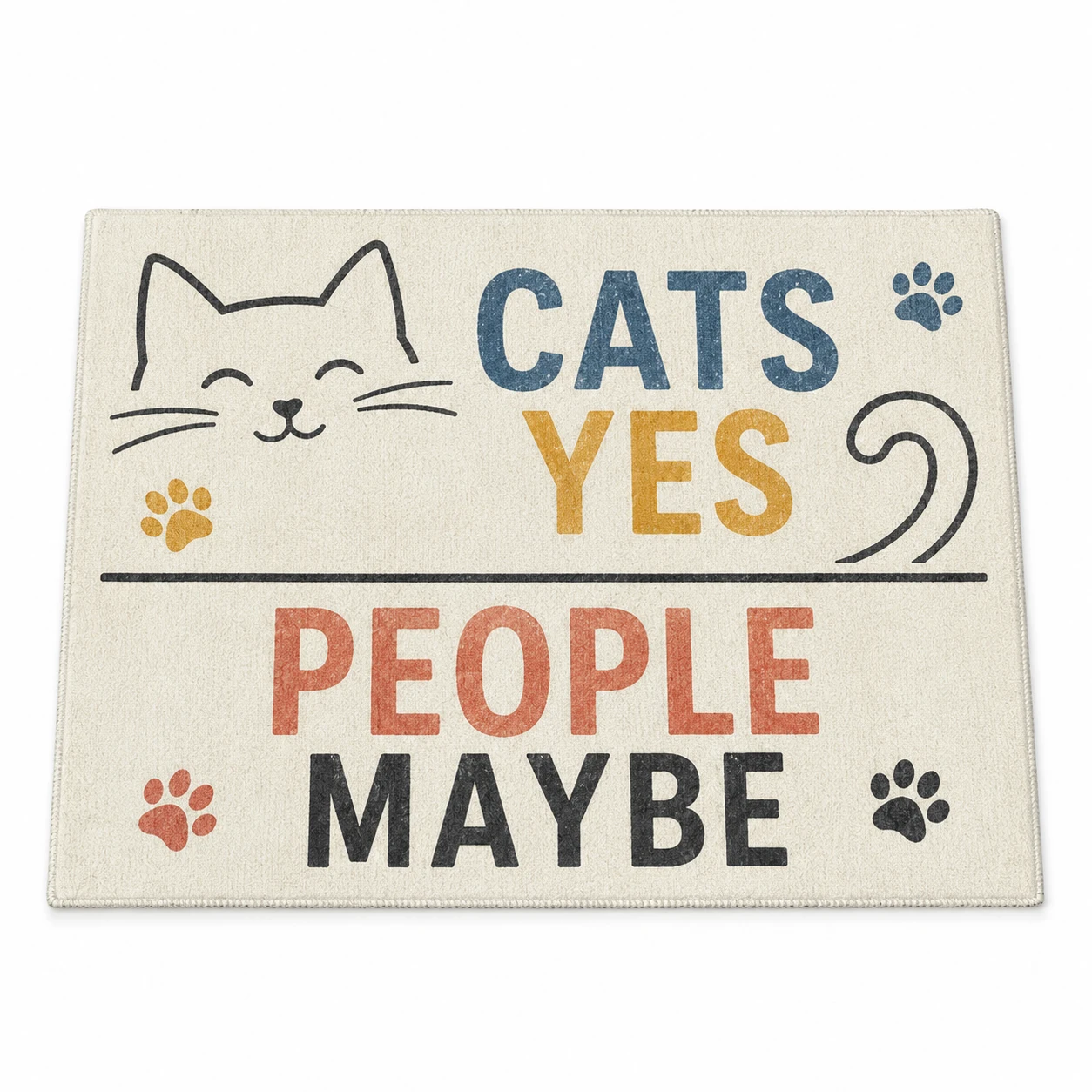 Funny Cat Door Mat Cats Yes People Maybe 50x70cm Non Slip Welcome Rug for Front Door Entryway Hallway Home Decor Cat Lover Gift