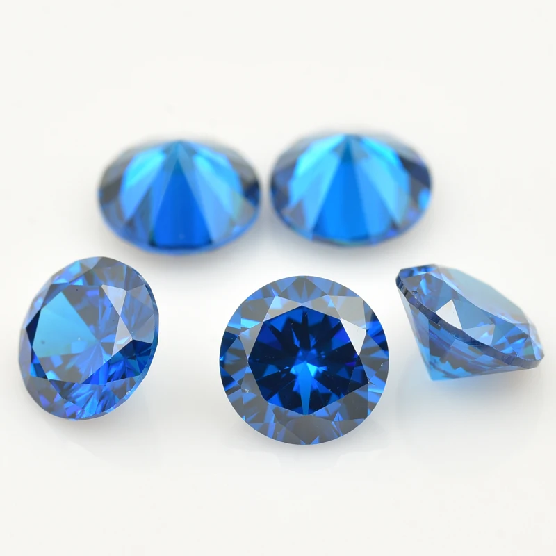 

Blue 3.25-12mm Cubic Zirconia Sapphire Round Shape AAAAA Brilliant Cut Loose CZ Stone Synthetic Gems For Jewelry Gemstone