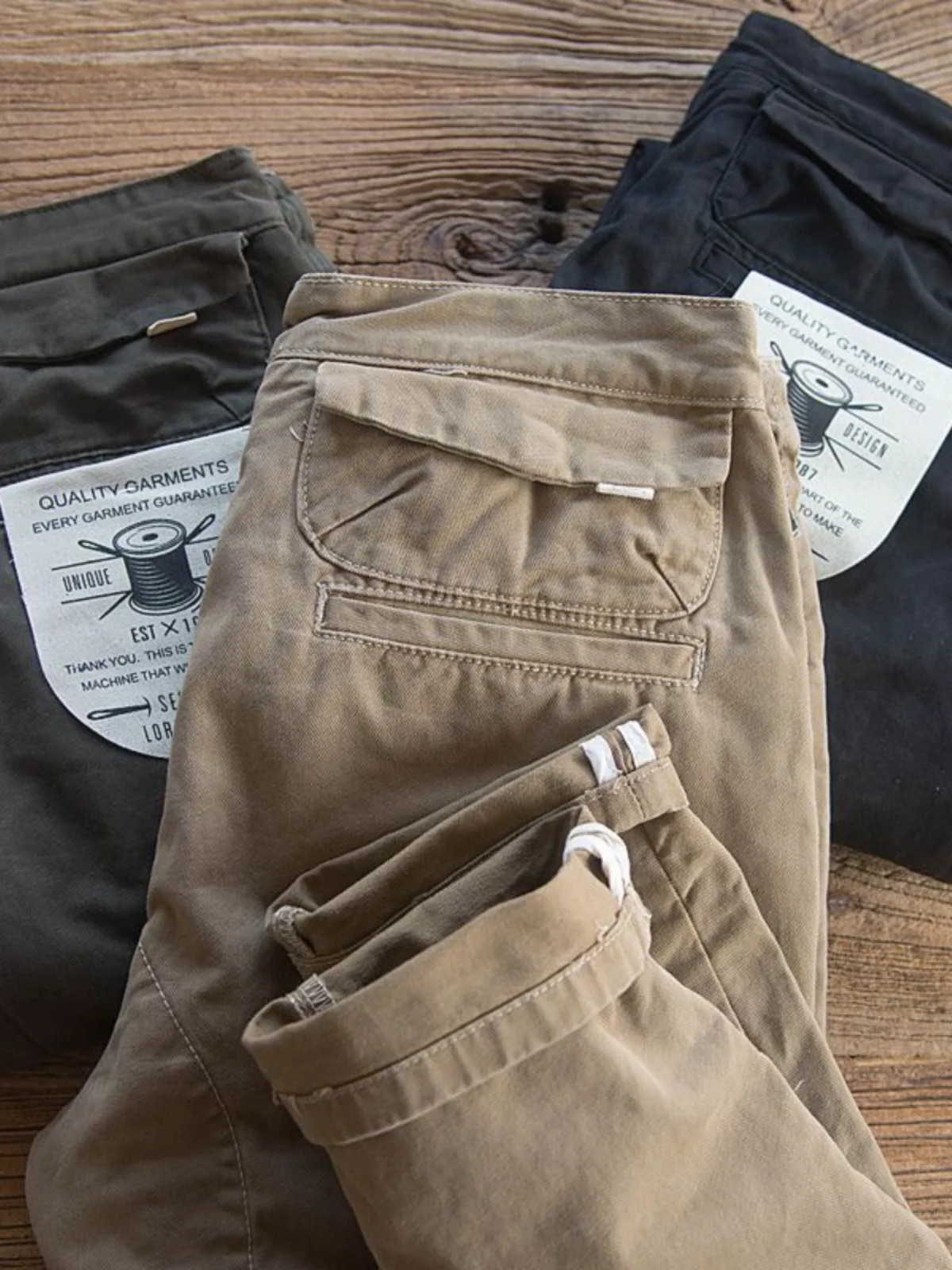 

Retro Waed Pure Cotton Workwear Casual Straight Leg Long Pants Men's mat Sle Faionable Sun Protection Clothing