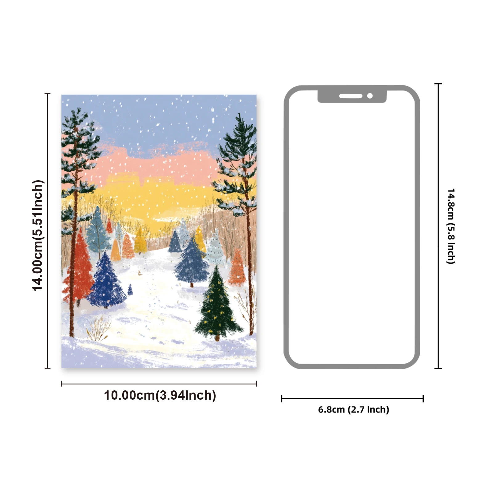 Etori Life 20Pcs Healing Winter Warm House Snow Scene Material Paper with Snowing Street Scene and Cozy Character Illustrations DIY Journal Collage Background Paper Suitable for Laptops, Handbags, Photo Albums, Postcards and Envelopes, Sticker Books, Helmets and Bicycles, Scrapbooking Supplies, Office Decorations, Room Decorations, Gift Box Packaging, Party Decorations, Christmas Stickers, Cycling Decals