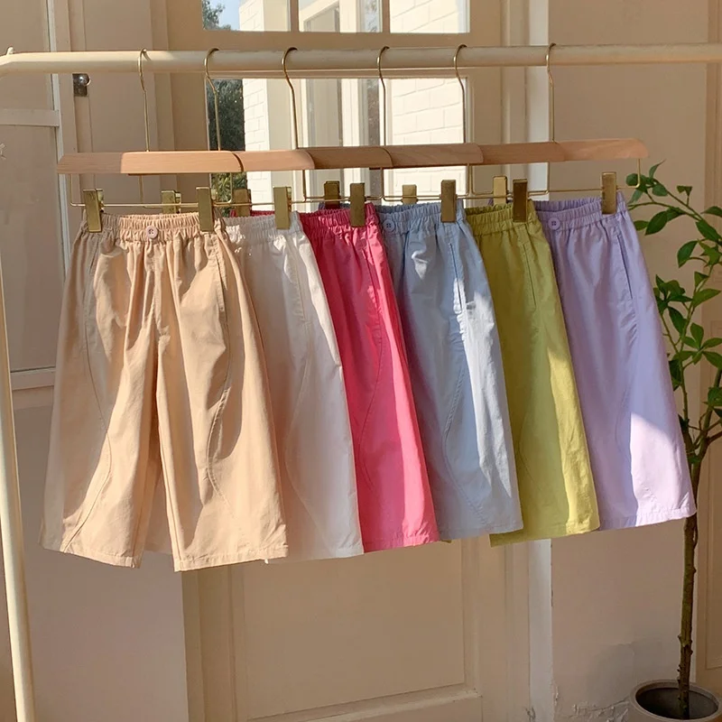 

Girls' Spring and Summer Thin Pants 2026 Korean Children's Clothing Youth Solid Color Elastic Waist Cargo Pants Girls' Clothing