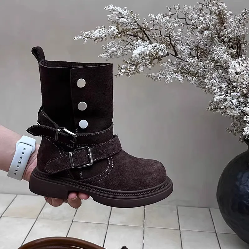 Krótkie buty dziecięce jesienne retro casualowe botki dla chłopców i dziewcząt z miękką podeszwą antypoślizgowe ciepłe buty codzienne dla dzieci