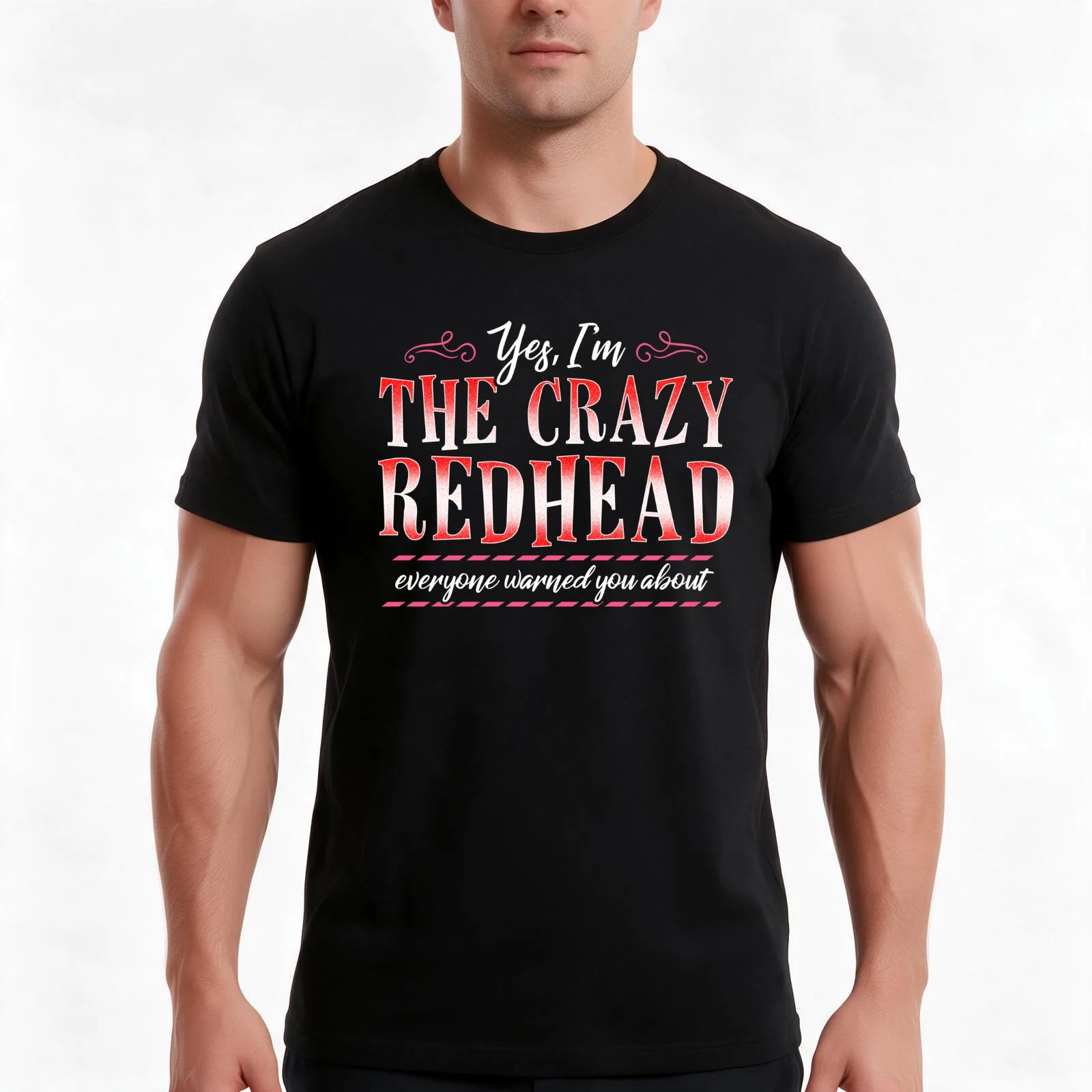 Yes, I'm the crazy redhead everyone warned you about T-Shirt, Summer Casual Cotton Tee, Oversized Streetwear Tops, 100% Cotton