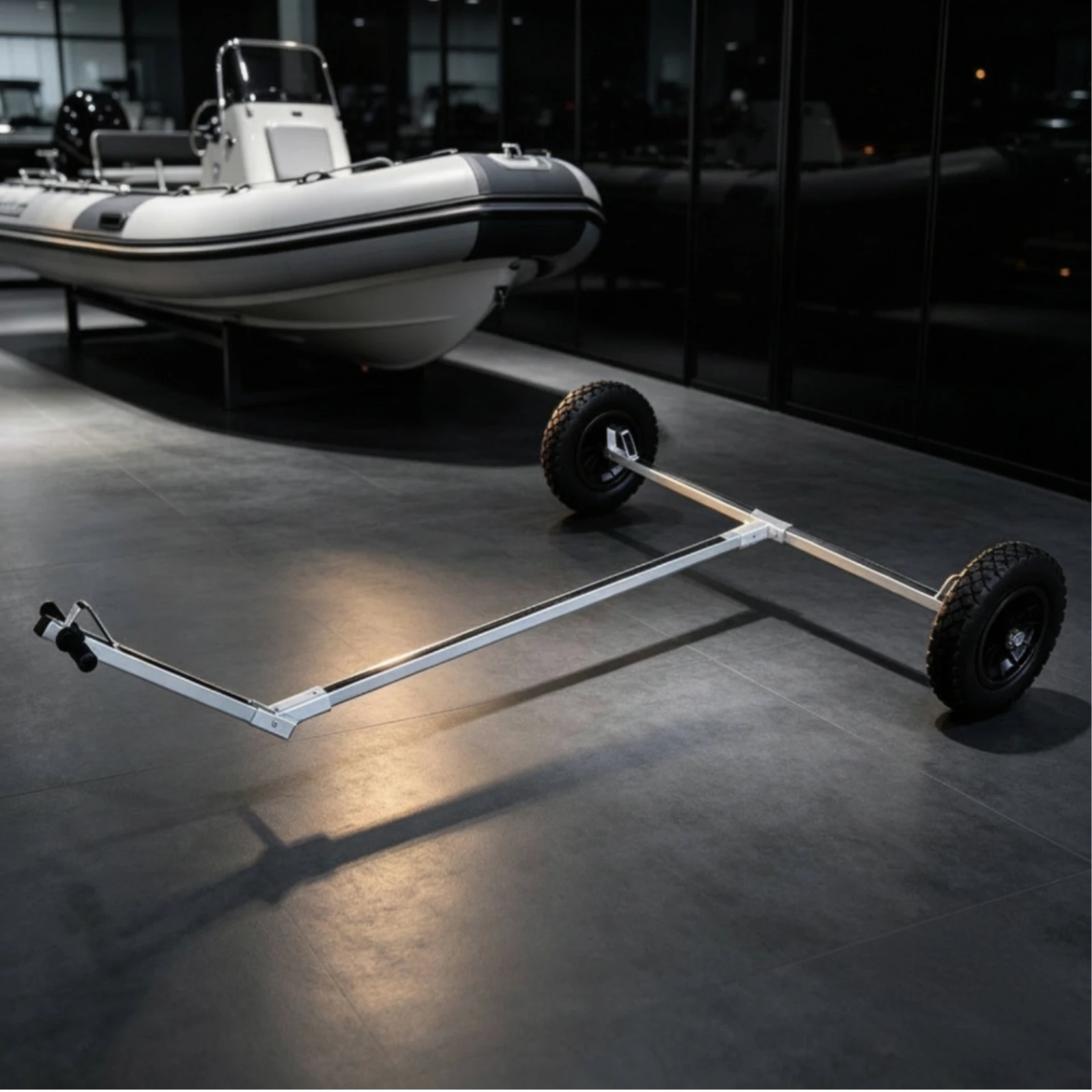 OP Sailboat Trailer Aluminum Alloy Sailboat Dolly Boat Trolley Lightweight Boat Dolly Waterproof for Sailors, Boatyard, Marina