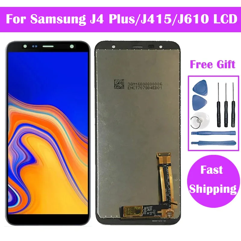 For Samsung J4 Plus J4+ J415 SM-J415F J415G J415FN J610 J6 Plus LCD Display + Touch Screen Digitizer Assembly Free Shipping