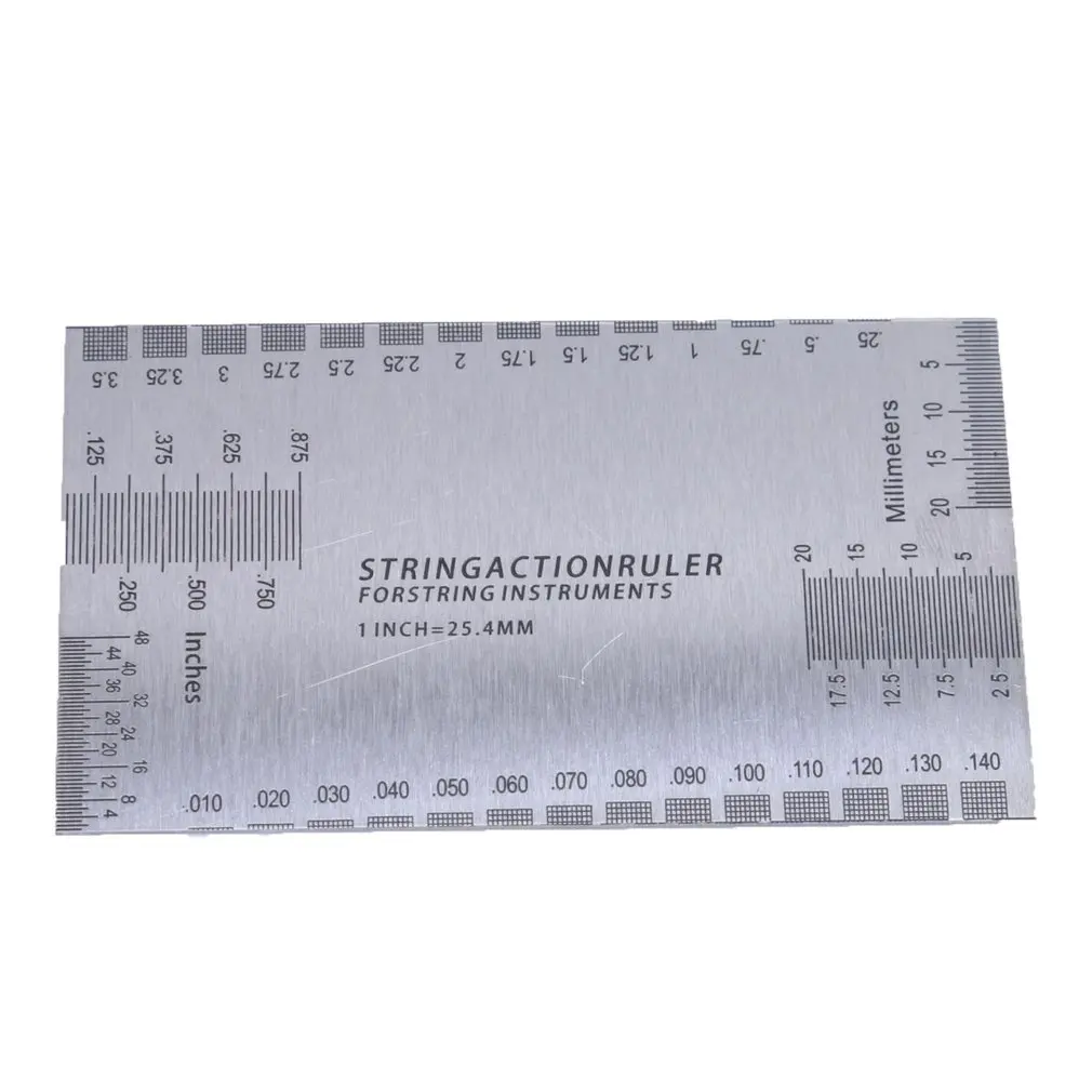 Durable Acoustic Electric Guitar String Action Ruler Gauge Tool For Guitar Bass Mandolin Banjo Measuring Tools