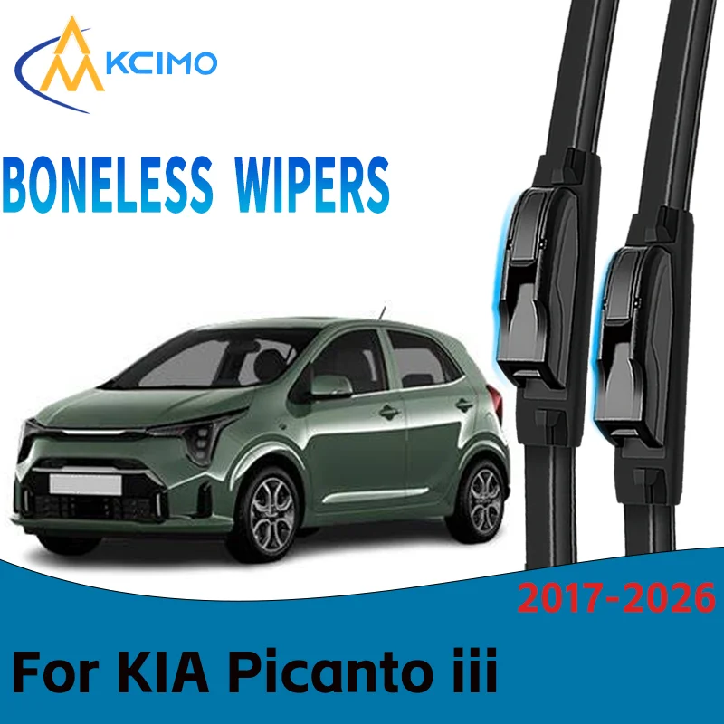 

Easy Install Wiper Kit For KIA Picanto iii 2017-2026 Natural Rubber Windshield Wipers Durable Silent Car Care Replacement Parts