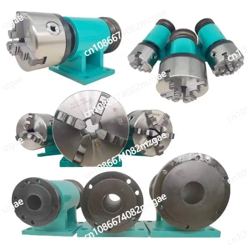 80/100/125 Woodworking Lathe Chuck Custom All-steel High-strength Spindle Lathe Head 100 Without Chuck Three-jaw Four-jaw Chuck