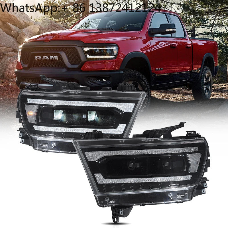 

VLAND Factory Full LED Headlights 2019 2020 2021 Sequential Turn Signal Front Head Lamp for Dodge Ram 1500