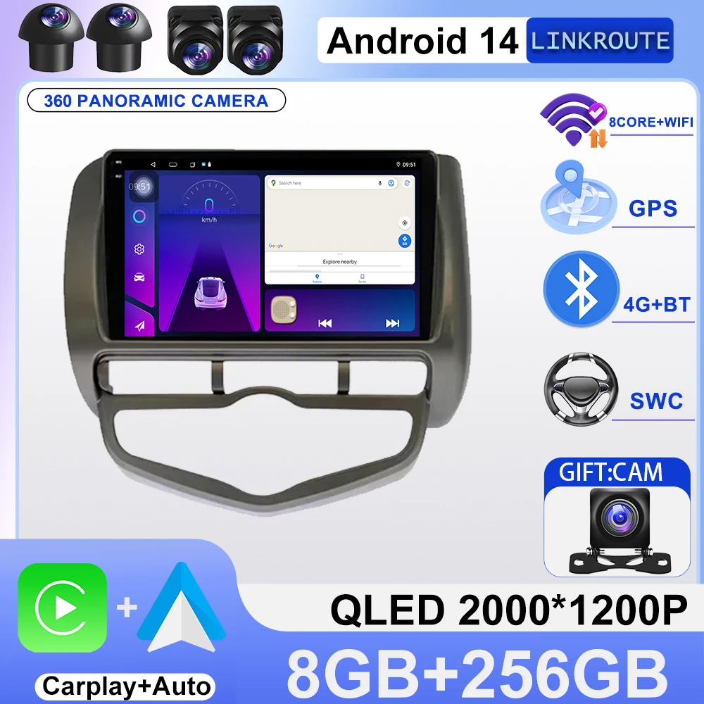 

Android Car Radio For HONDA JAZZ City 2002-2007 Multimedia Audio Video Player Auto 2Din GPS Carplay Stereo Head UniT