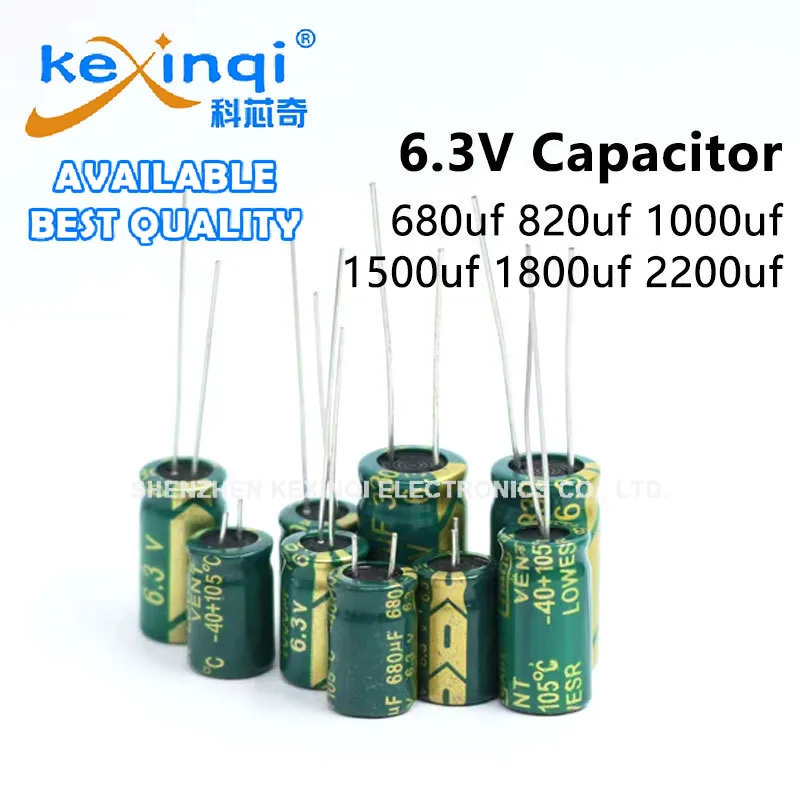 (5 unidades) capacitor eletrolítico de alumínio 6.3V 1000uf /15000uf /1800uf /2200uf /3300uf/680uf/820uf /10000uf