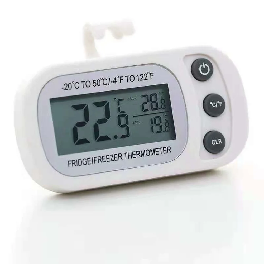 LCD Thermometer Fridge Thermometer For Food Storage Black Temperature Measurement Device Measures -4 F To 122 F