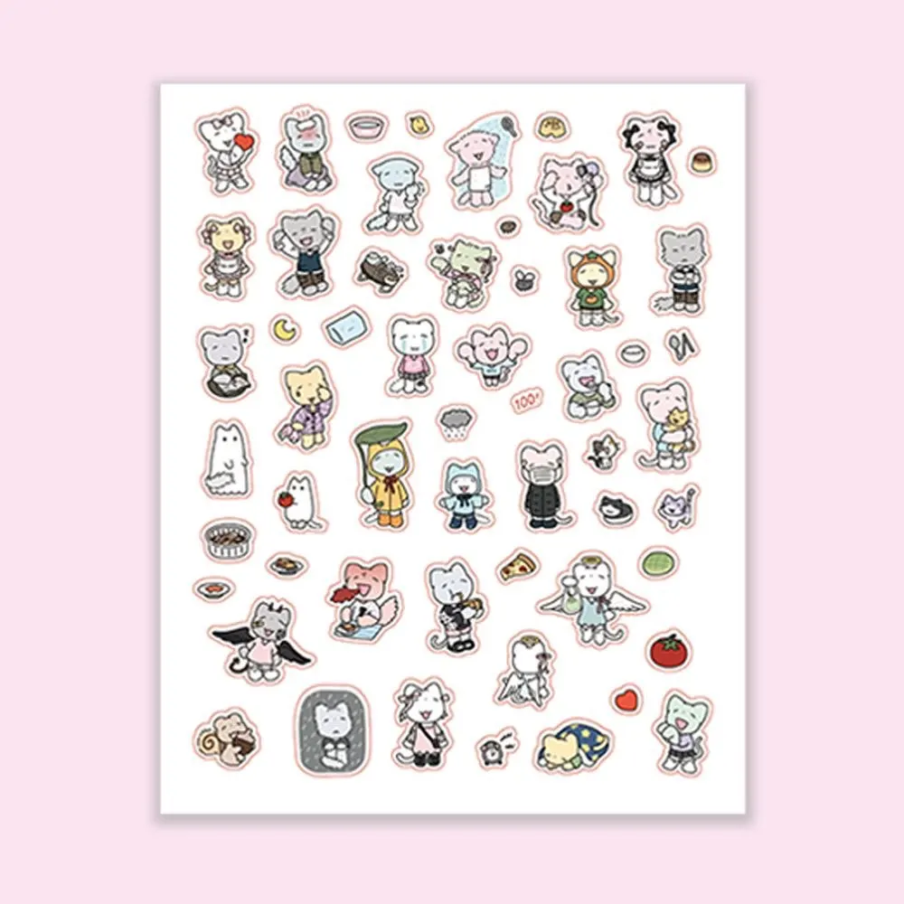 1/4 Pcs Kitten Stickers 4th Shot Arsene Korean Ins Cartoon Gooka Handbag Stickers DIY Goo Ben Material