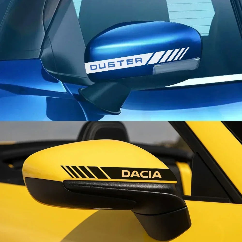 2PCS Car Rearview Mirror Logo Sticker Vinyl Decals for Dacia DUSTER LODGY LOGAN SANDERO Badge Waterproof Refit Film Accessories