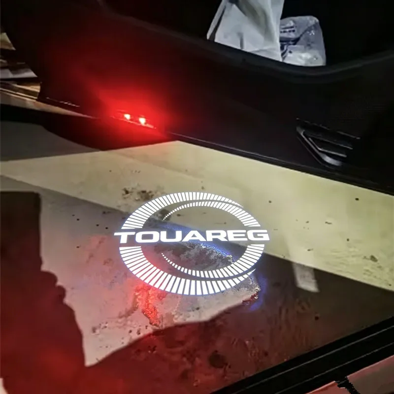 2Pcs LED Car Door Welcome Light Ghost Shadow Lamp Projector Accessories For Touareg 7P 2011-2022 2016 2017 2018 2019 2020 2021