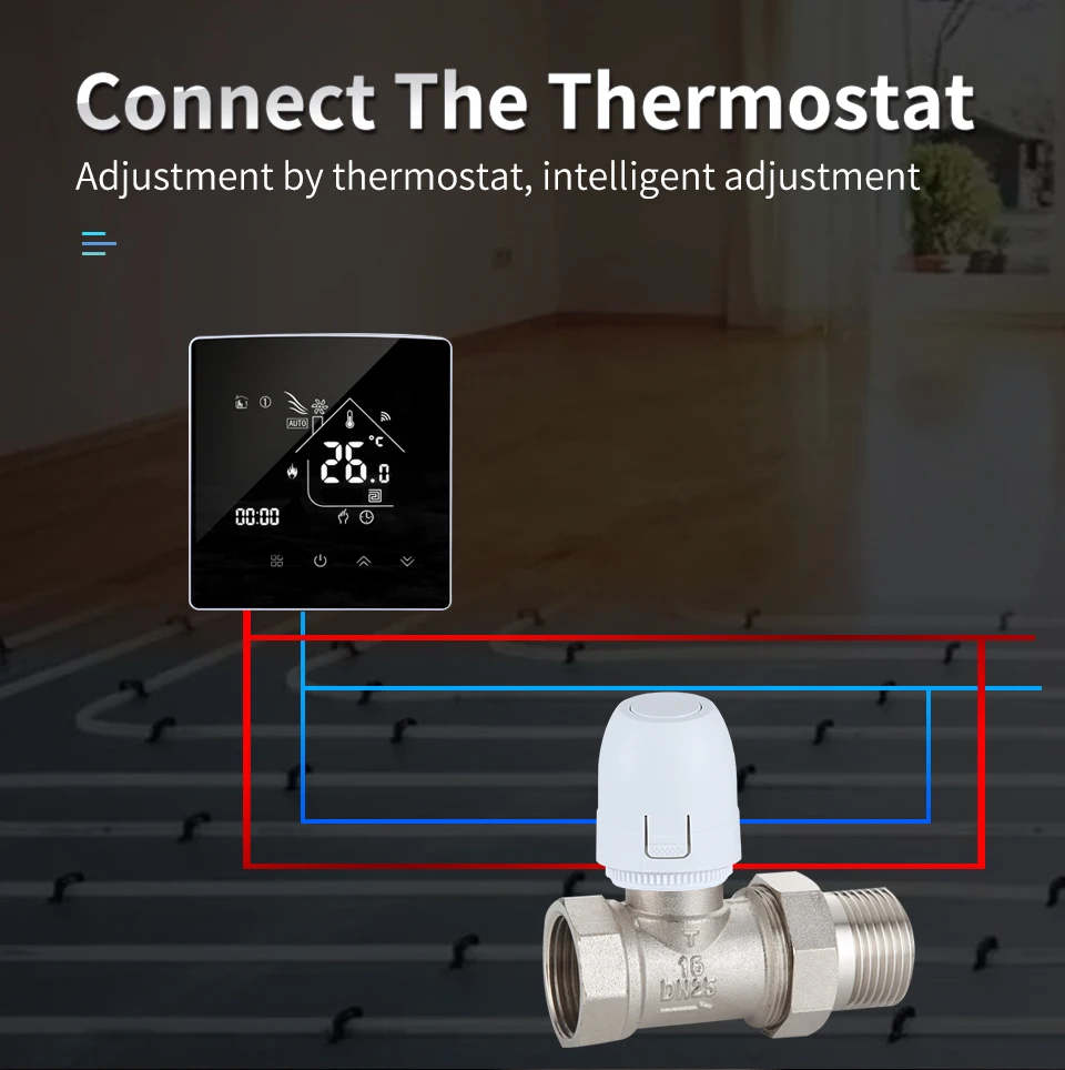 AC 230V Floor Heating Valve NC/NO Water Floor Heating Electric Heating Actuator For Floor Heating Thermostatic Radiator Valves