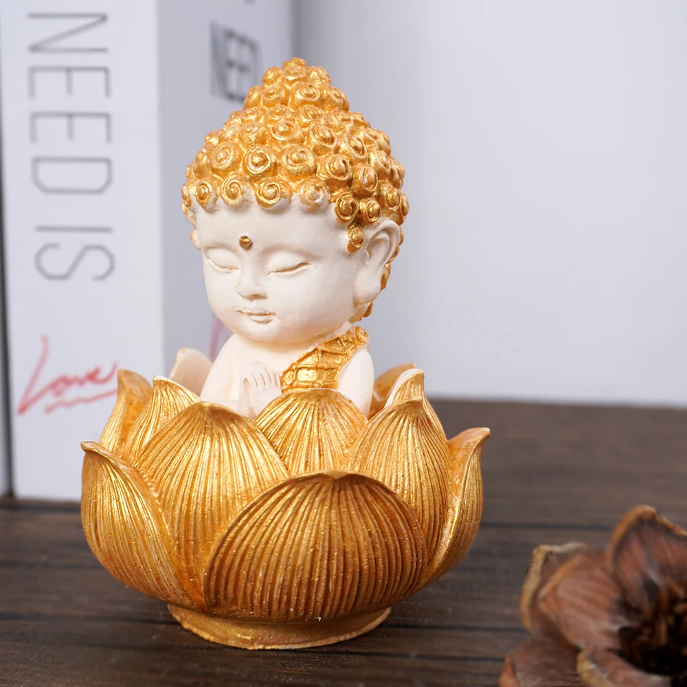 DIY Meditation Buddha Gypsum Silicone Mold 3D Tathagata Buddha Sculpture Crafts Candle Resin Soap Making Tools Home Decoration