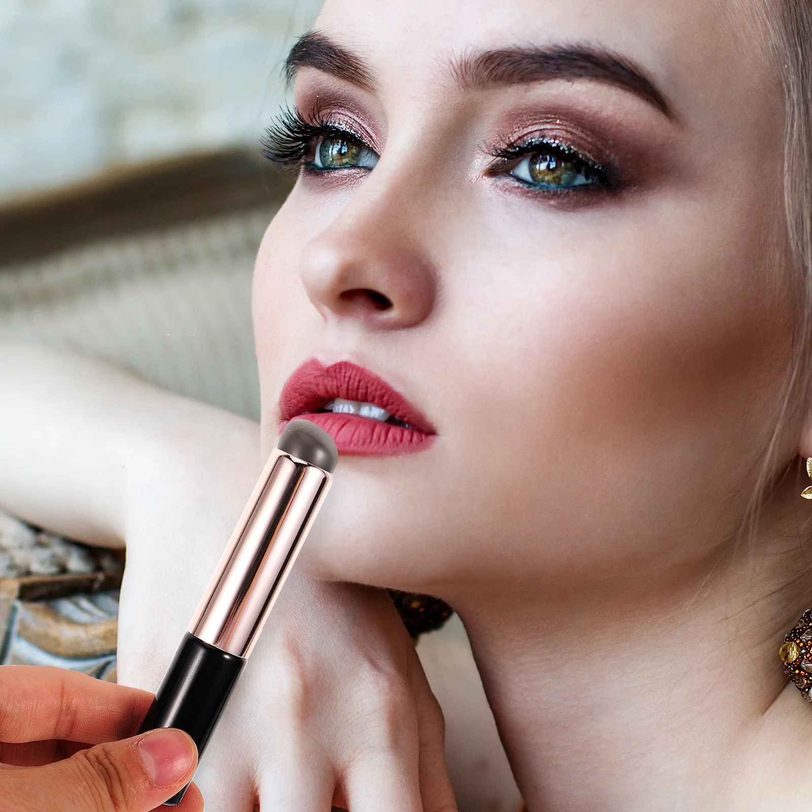 3-teiliges Lippenpinsel-Set aus Silikon, Lippenstift-Applikator, wiederverwendbar, tragbar, Make-up-Werkzeuge für Lipgloss, Balsam, Concealer, Lippenstift-Applikator