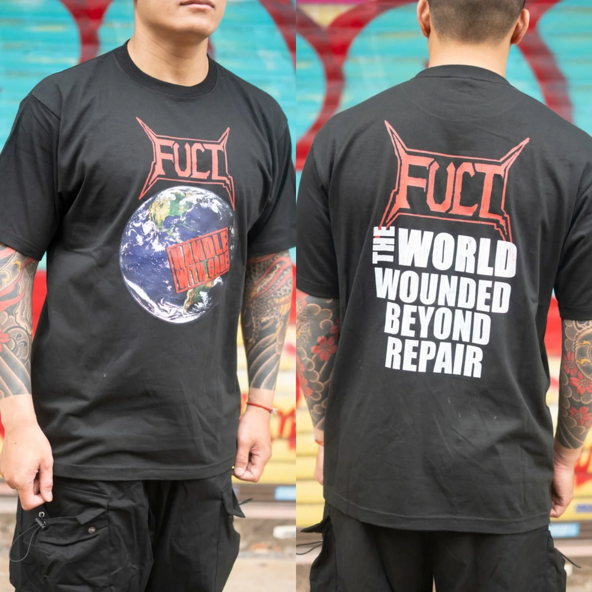 F_ct Metal Rock Street Skateboarding Cotton Neuter Cool Round Collar T-shirt Leisure Boom Both of Men and Women