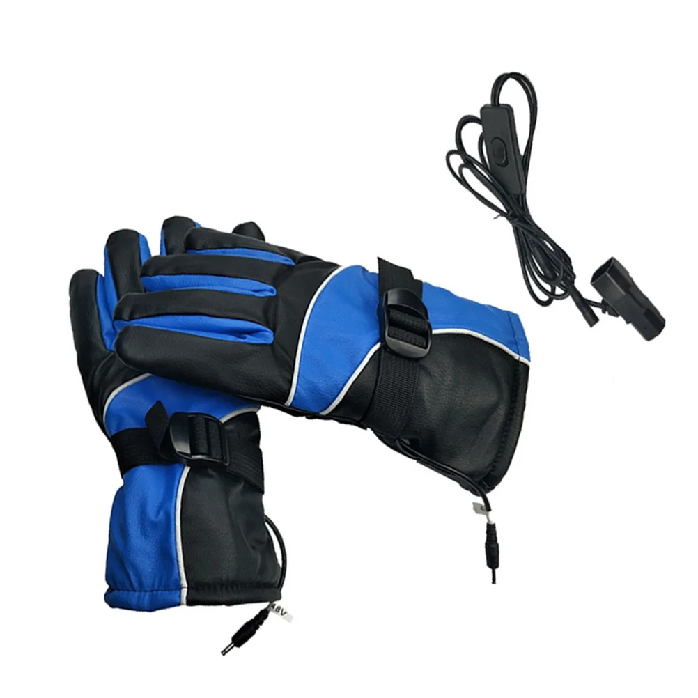 

Electric Heated Gloves 48V Blue Waterproof Riding Heating Gloves Winter Outdoor Thermal Touch Screen Finger Protection