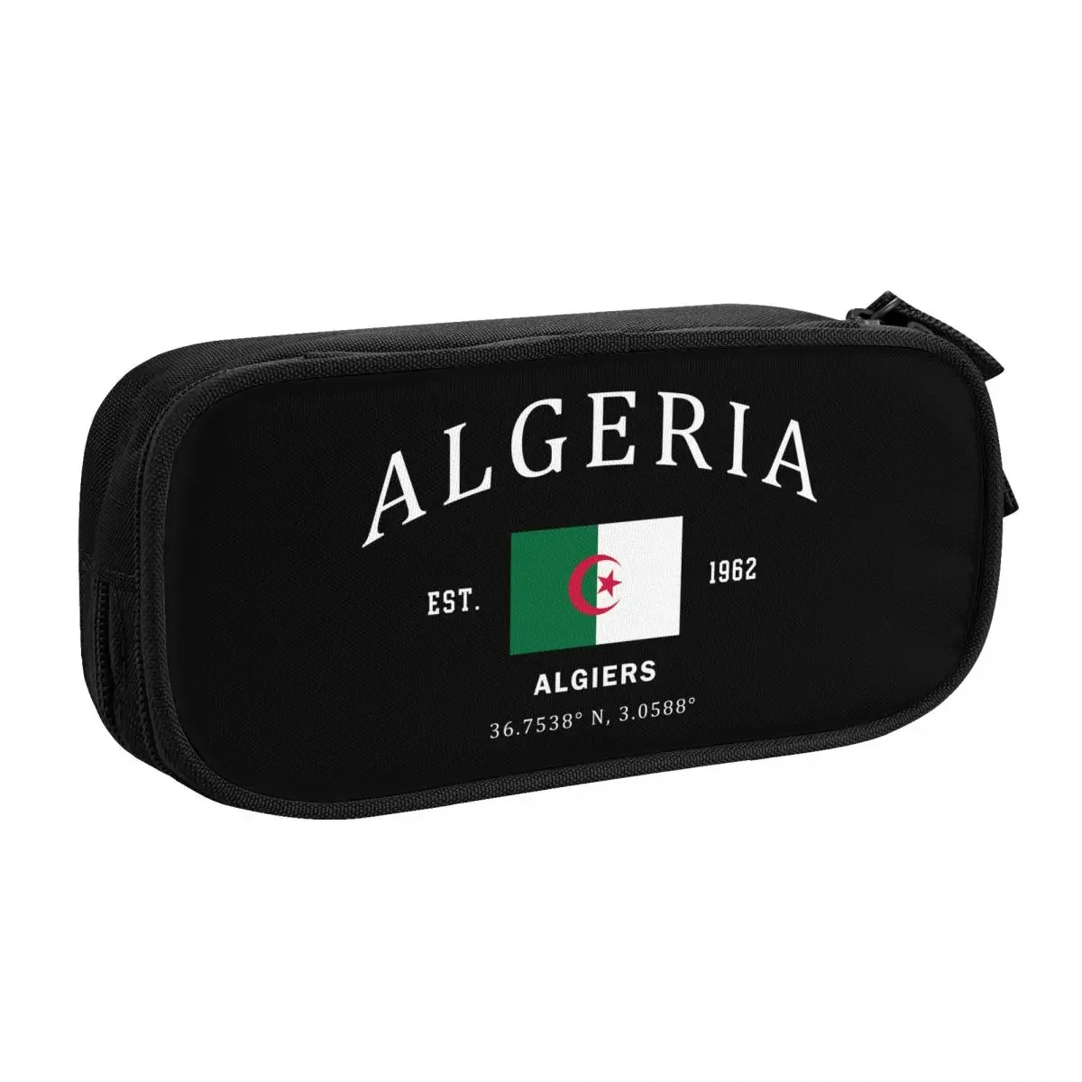 Custom Cute Algeria Flag Pencil Case for Boys Gilrs Large Storage Algerian Pride Patriotic Pencil Box School Supplies