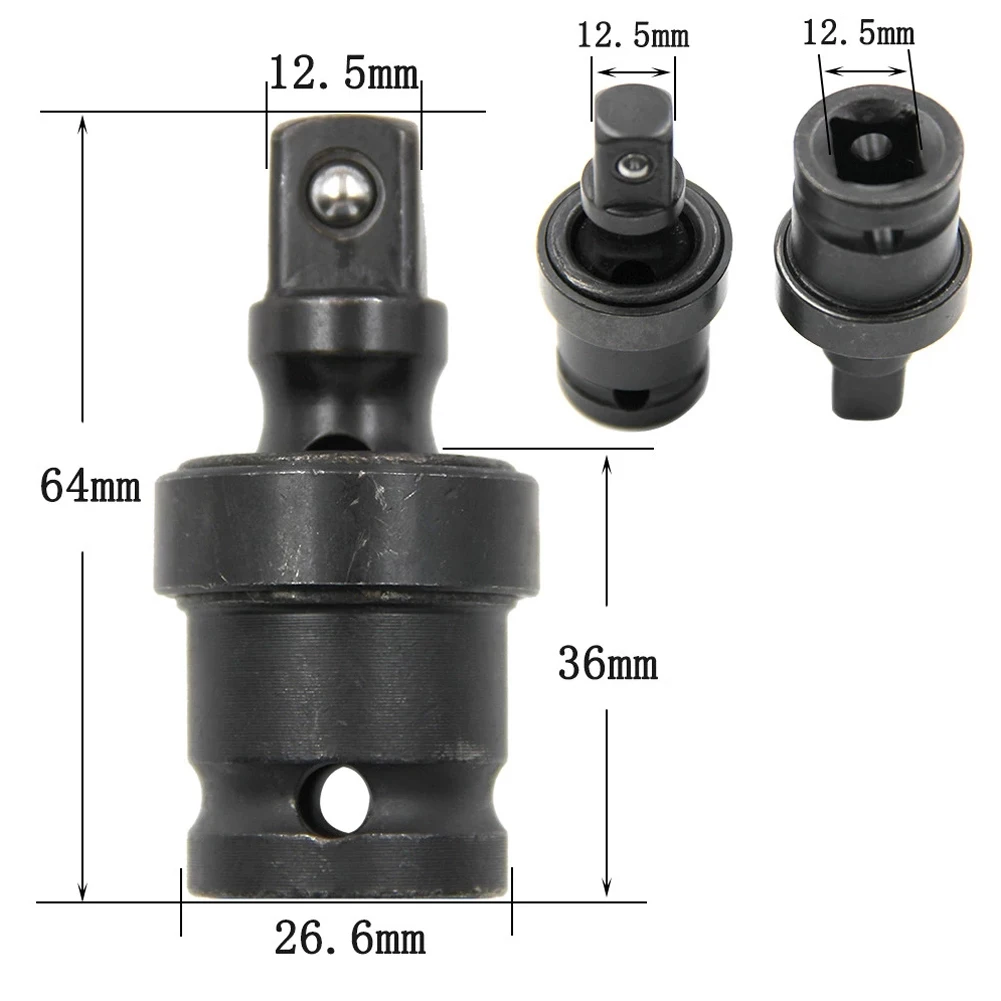 1pcs Degree Swivel Knuckle Joint 1/2 Inch Pneumatic Universal Joints° Swivel Electric Wrench Socket Adapter Hand Tool