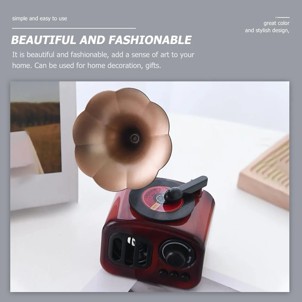 

Musical Gramophone Music Box Plastic Home Decoration For Living Room Dorm Desk Office Interior Novelty Art Decor
