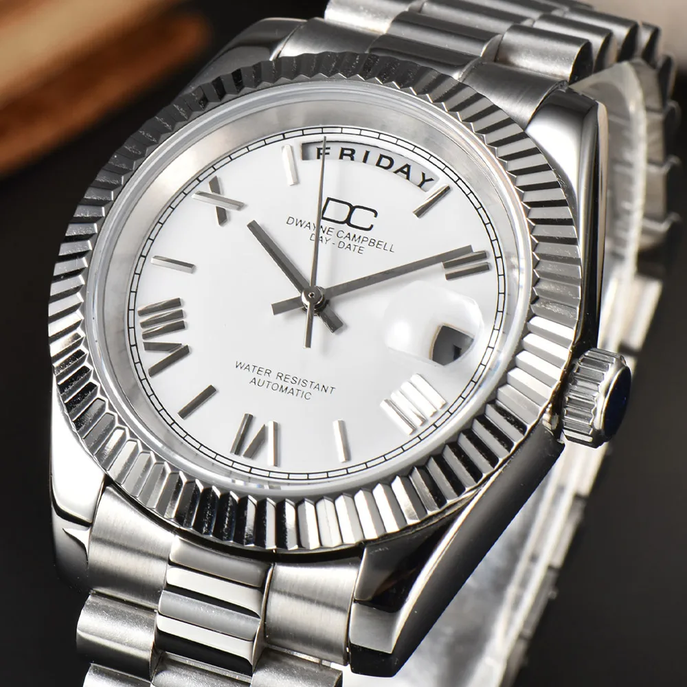 

41MM Diameter Roman Display Business Leisure Fashion 8285 Movement Sapphire Mirror Waterproof High Quality Men's Watch