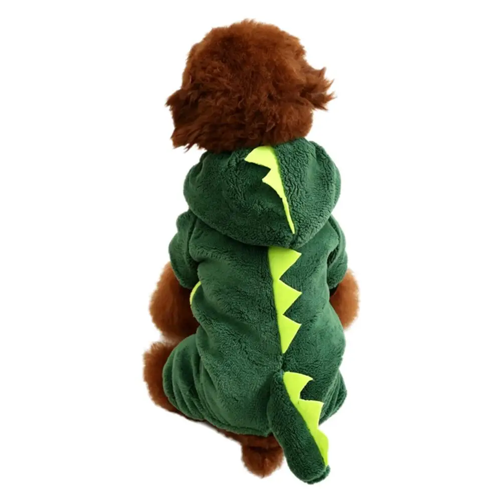 Dinosaurier-Hundekleidung, Fleece-Haustier-Overalls, Winter-Warm-Hundemantel, Jacke für Hunde, Kapuzenpullover, Kleidung für Chihuahua und Französische Bulldogge – Detail 2