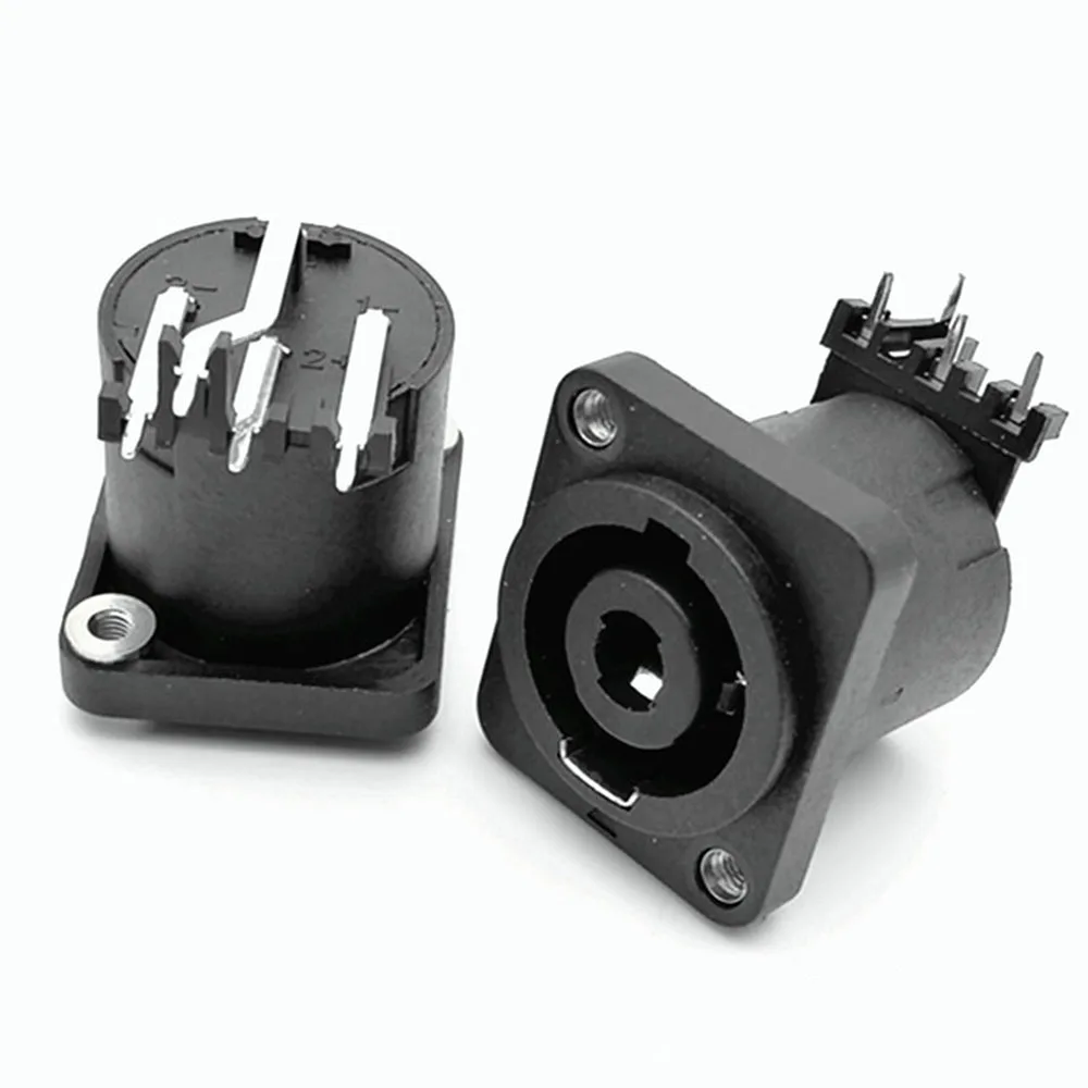 4 Pin Speakon Female Jack Socket Connector Audio Loudspeaker Amplifier Converter for PA Amplifier Cable 4P 90 Degree Looper