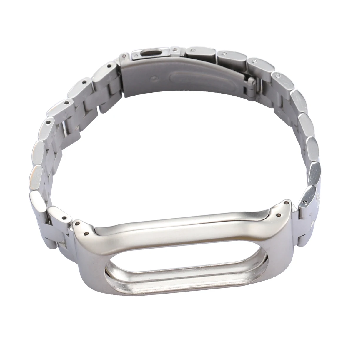

Protective Shell Cool Metal Replacement Strap Wristbands Stainless Steel Smart Bracelet Accessories for 2 (Silver)