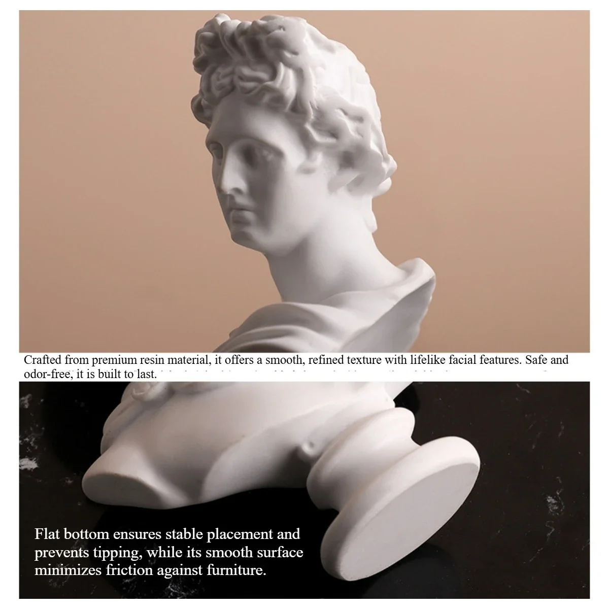 تمثال ديفيد الكلاسيكي - تمثال راتنج مصغر لطاولة الغرور ودعامة الاستوديو ورف الكتب والديكور على الطراز الأوروبي #4