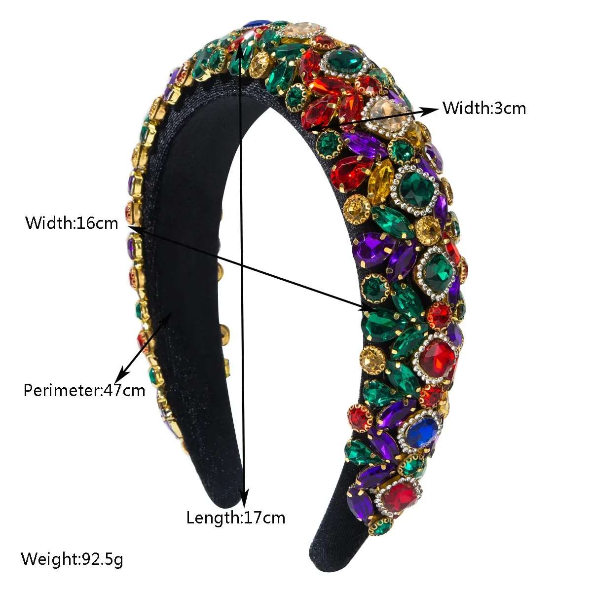 幅広バロックヘッドバンドフルダイヤモンドシャイニングヘッドバンドライトラグジュアリースタイルヘアバンドヘアアクセサリー