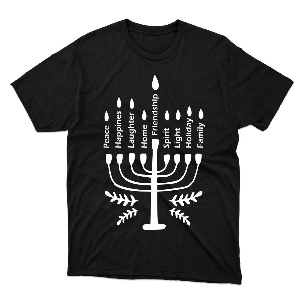 Hanukkah Day Festival of Lights Short Sleeves Premium Quality Printed T-Shirt Funny Print Streetwear Round Neck Clothes