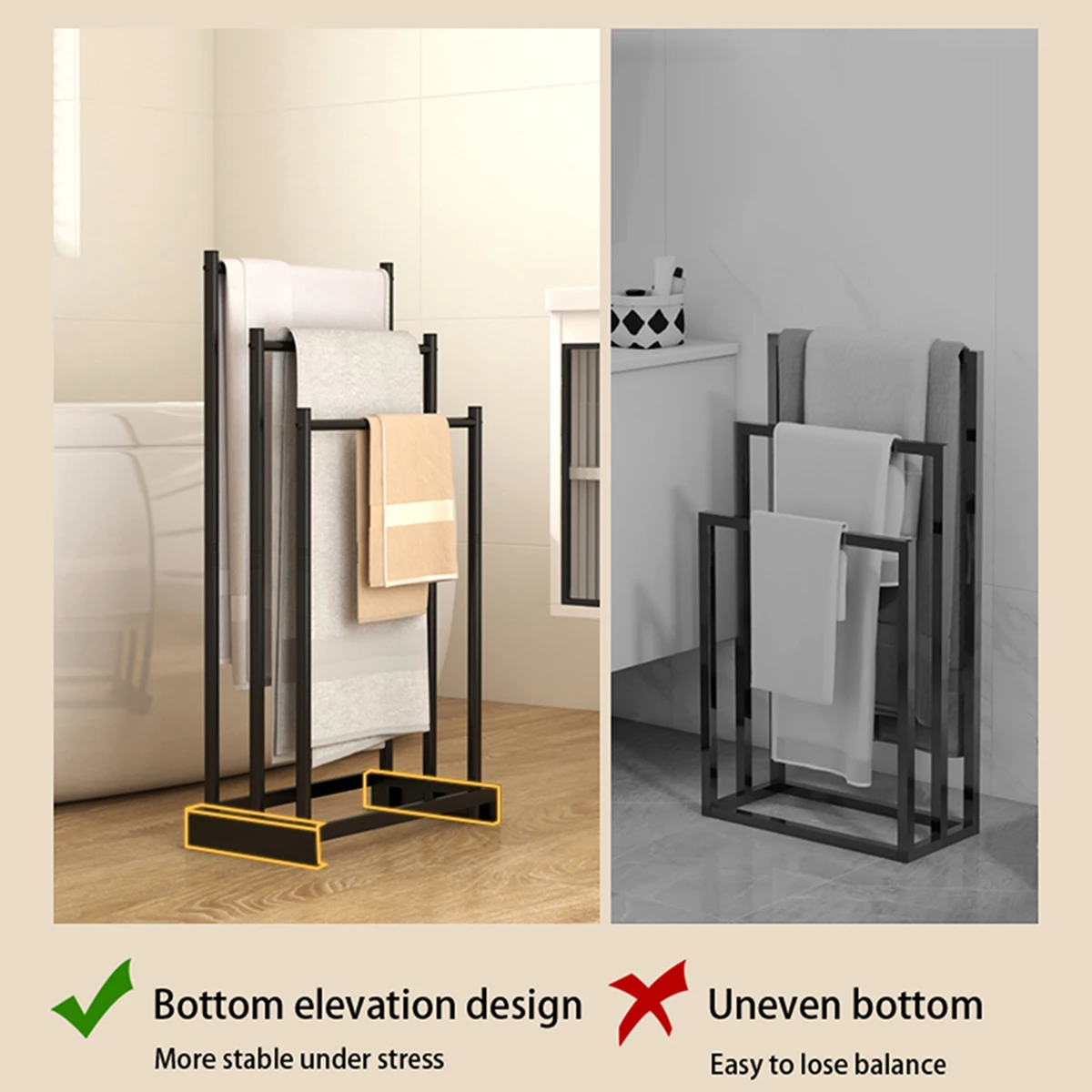 Three-Layer Towel Rack, Bathroom Towel Rack, Outdoor Beach Swimming Pool Towel Rack, Bath Towel Storage Rack, Bathroom