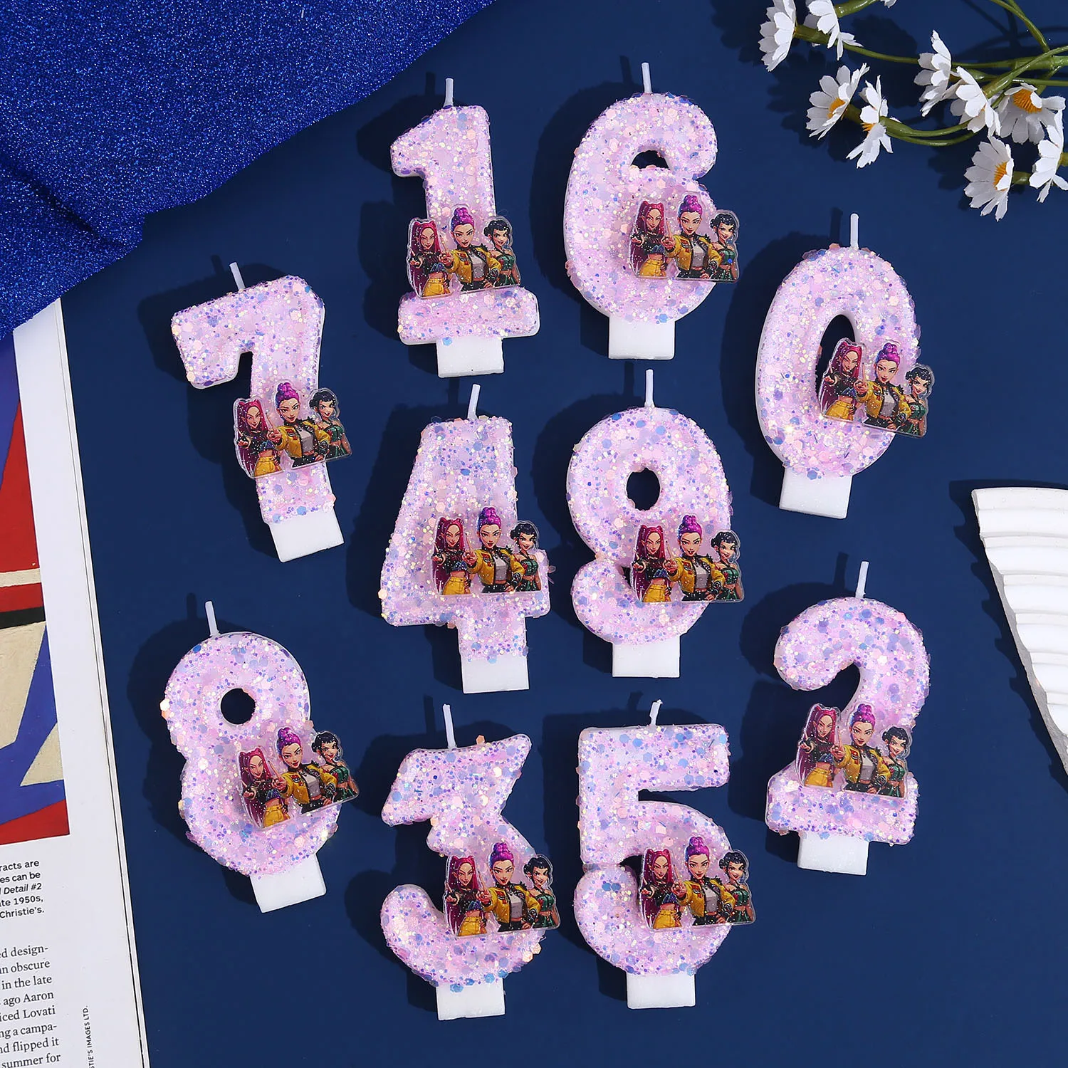 

Creative Glitter Number Candles 0-9 Birthday Cake Topper Decor for Kids Adults Party Supplies