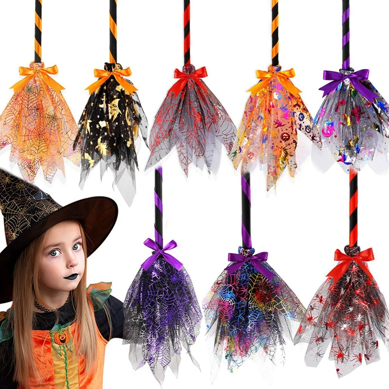 

Witch Broom Props Halloween Witch Costume Party Decor Kids Cosplay Broomstick Halloween Cosplay Party Dress Up Dance Wizard