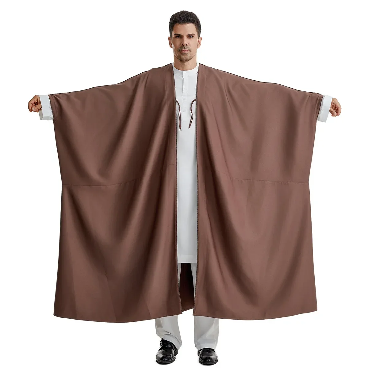 Ramadan Jubba Thobe Prayer Clothes Men Kebaya Open Muslim Kimono Abaya Turkey Arabic Islam Djellaba Homme Robe Musulmane Hombre