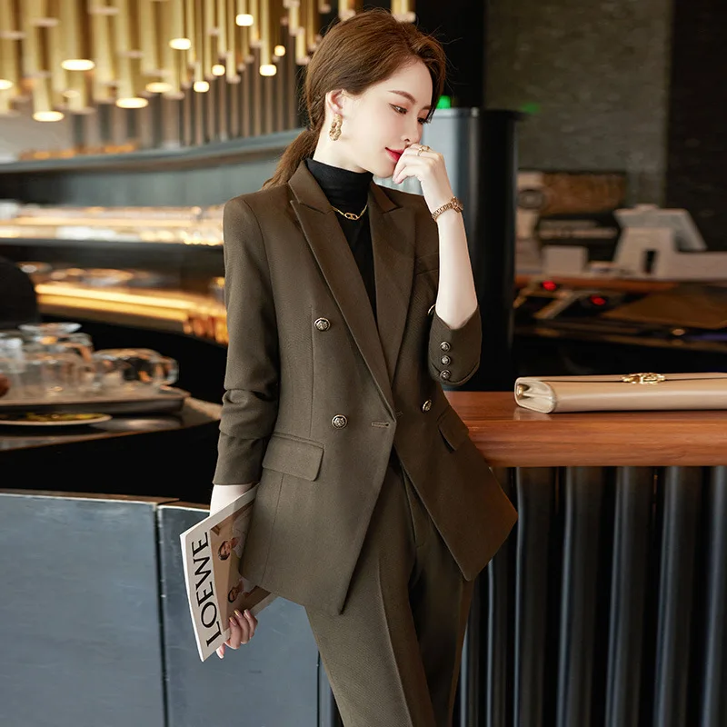 Navy Blue Suit Women\'s Spring and Autumn Hotel Front Desk Manager High-End Business Wear Formal Suit Work Clothes Suit Jacket