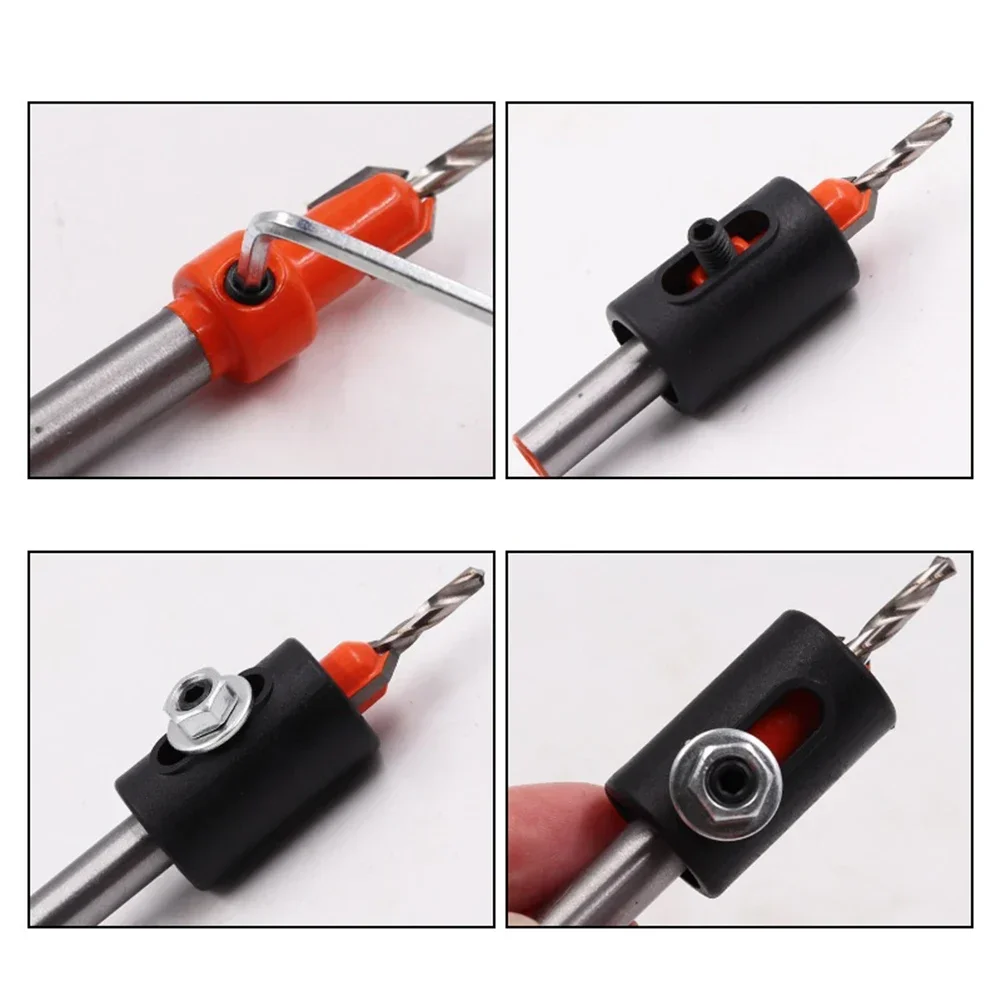 2Set Woodworking Drill Limiter Depth Stop Collars Ring Positioner Double-hole Woodworking Accessories Stop Ring