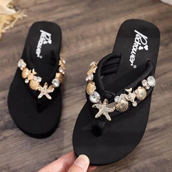 2023 Summer Sandals Women's Sandals New Platform Water Diamond Shoes Outdoor Beach Slippers Rubber Sole Anti slip