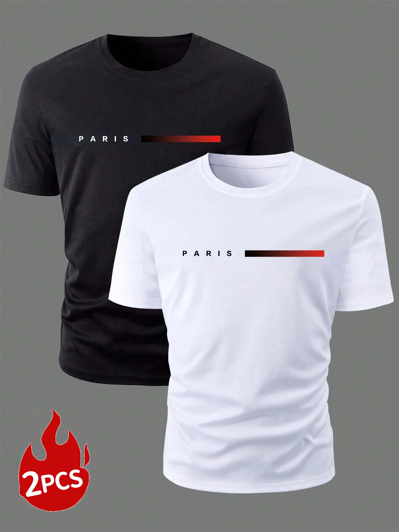 

2pcs Men's Summer printed T-shirts Quick Dry sports tops Breathable casual Short Sleeve tee Anime Oversized Graphic Y2k t shirt