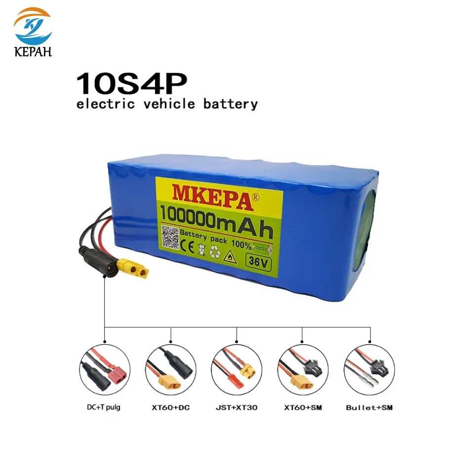 

36V 10S4P 100Ah 100000mah 18650 Lithium Ion 42V Battery Pack Original high power cell Built - In BMS Protection