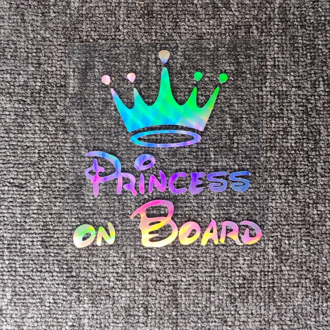 Princess Baby On Board Reflective Car Sticker Vinyl Decal Auto Tuning Styling Decor for Window Windshield Trunk Motorcycles Exte