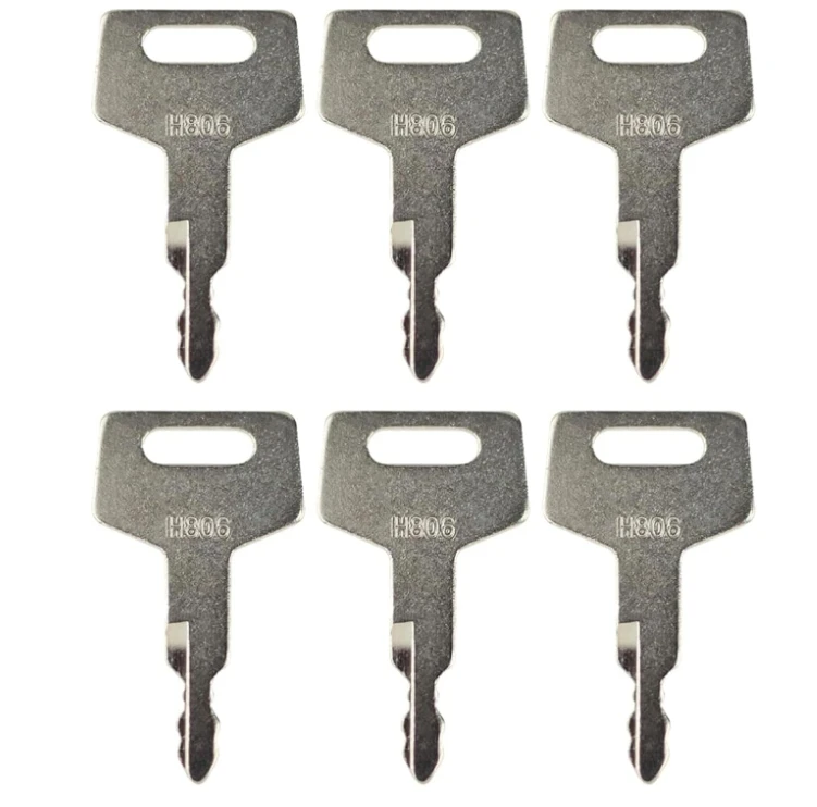 

6PCS Ignition Keys H806 Heavy Equipment Keys for Takeuchi Hitachi Gehl for New Holland Case 17001-00019