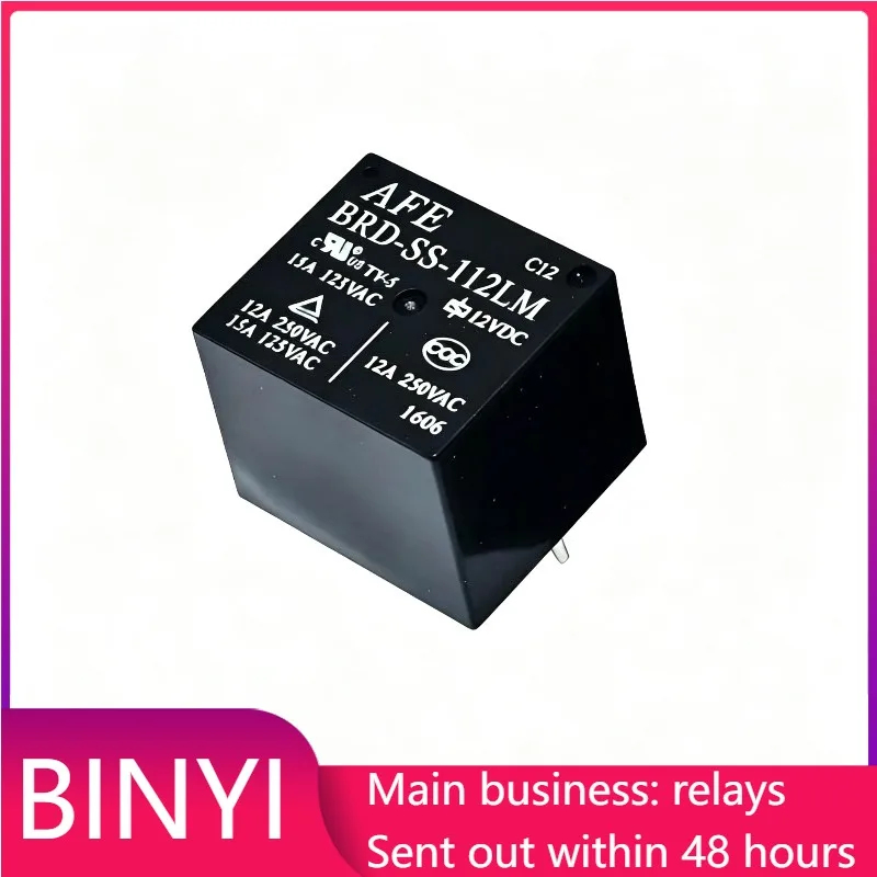 BRD-SS-112LM 12VDC Mini PCB Power Relay 12A 250VAC 5 Pin Electromagnetic Relay For Circuit Board Control
